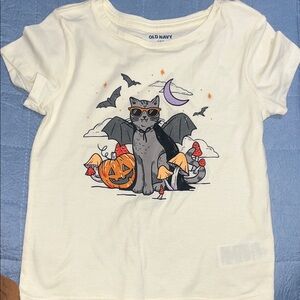 Old Navy Cream Halloween Cat Tee